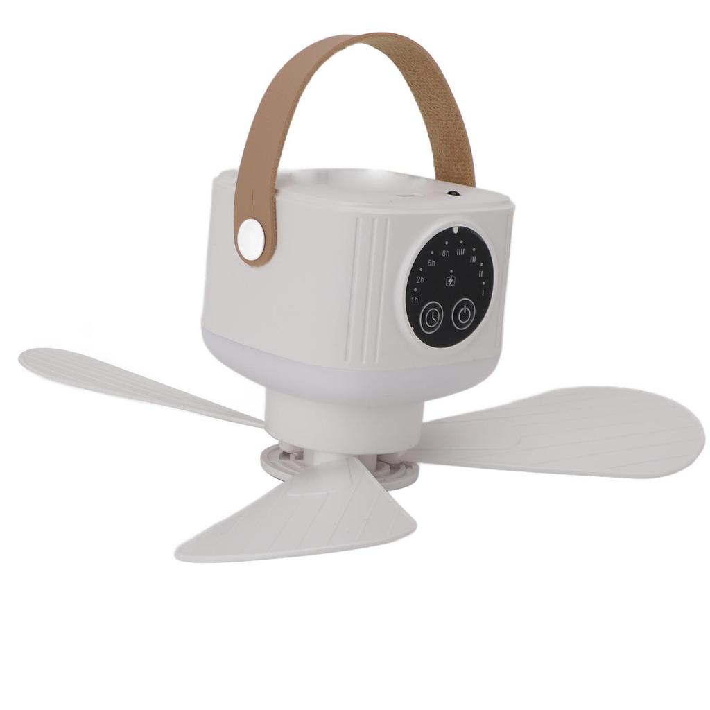 USB Powered Ceiling Fan with Light 4 Speed Timing Function 7200mAh Battery Remote Control Camping Ceiling Fan for Outdoor Tent
