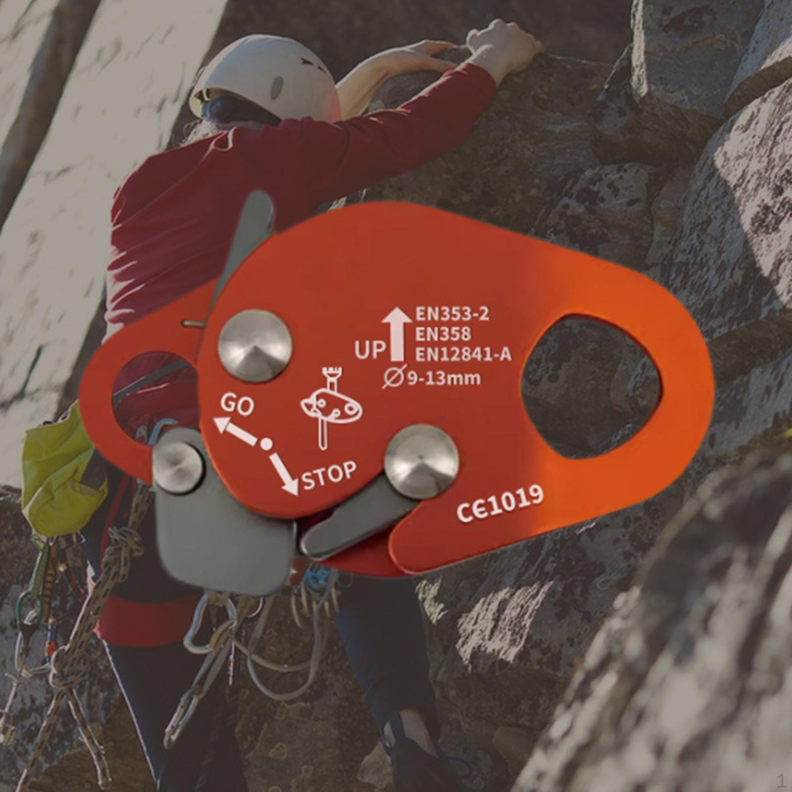 

Climbing Rope Grab Fall Arrester Self Locking Adjuster Protection for Exploring Rappelling помаранчевий