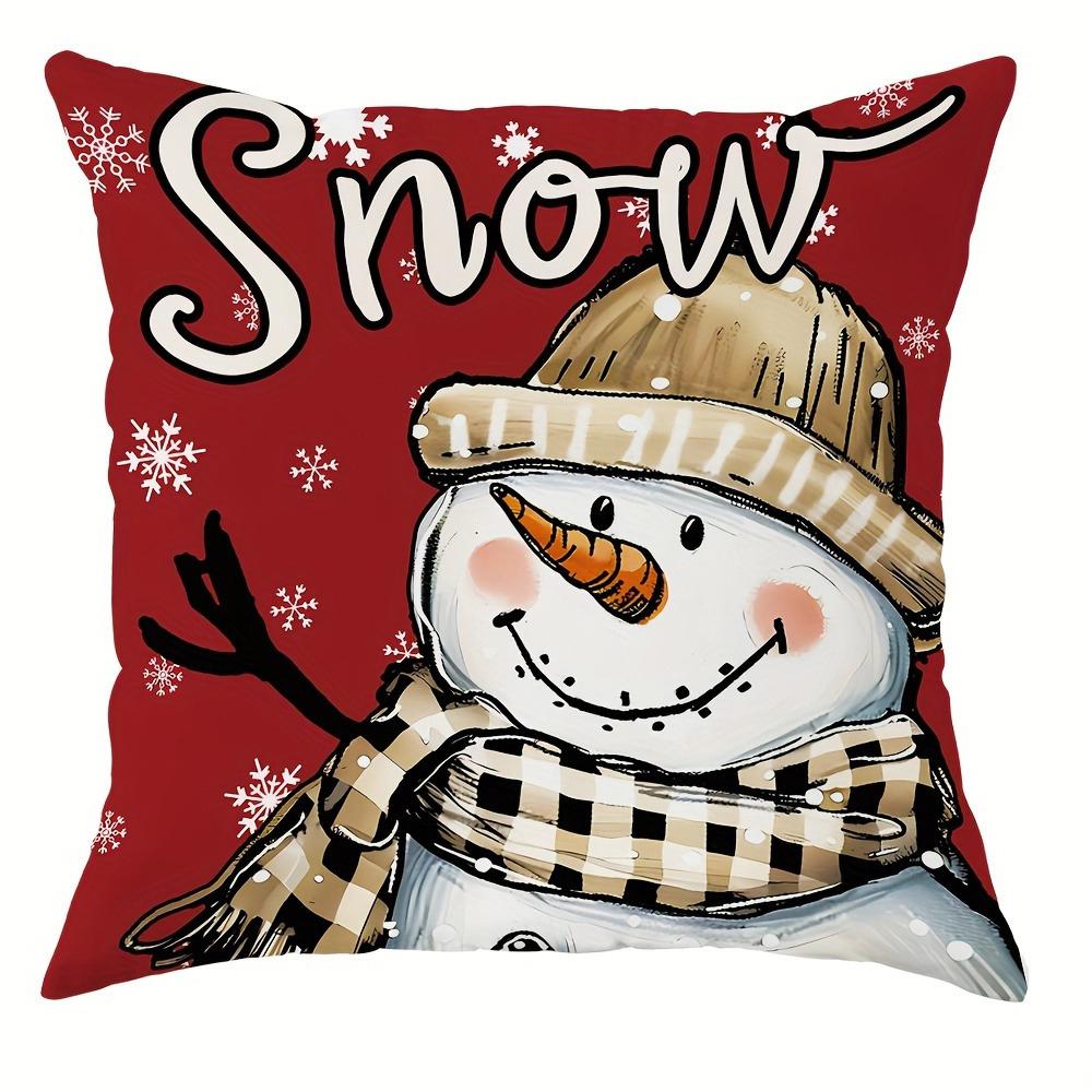 

Рождественское украшение наволочка с изображением олененка снеговика, носков с колокольчиками, рождественский узор палочки, подходящий для домашней комнаты, чехла для диванной подушки 40x40cm