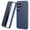 Capa de Couro Samsung Galaxy S26 Ultra com Janela Smart View, Azul Marinho