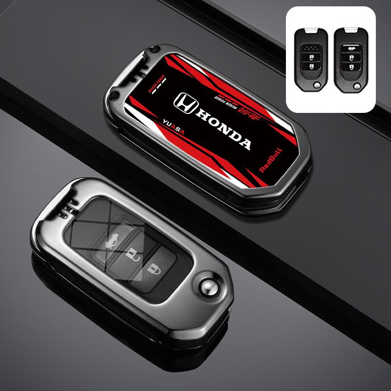

New Racing Style Car Remote Key Case Cover Keychain For Honda Civic HRV CRV XRV CR-V Crider Odyssey Pilot Fit Accord Accessories