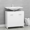 Bathroom Cabinet White 60 X 33 X 61 Cm Particleboard
