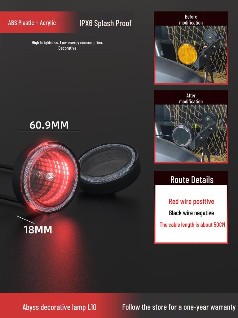 12V High-Brightness LED Motorcycle Abyss Decorative Lights - Personalized Atmosphere with Side Warning