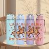 1PC Lil Bit Rowdy Cow Horse Western Print 750ml Color Plastic Sports Water Bottle Leakproof Flip Straw Lid Suitable for Sports Office Home Use