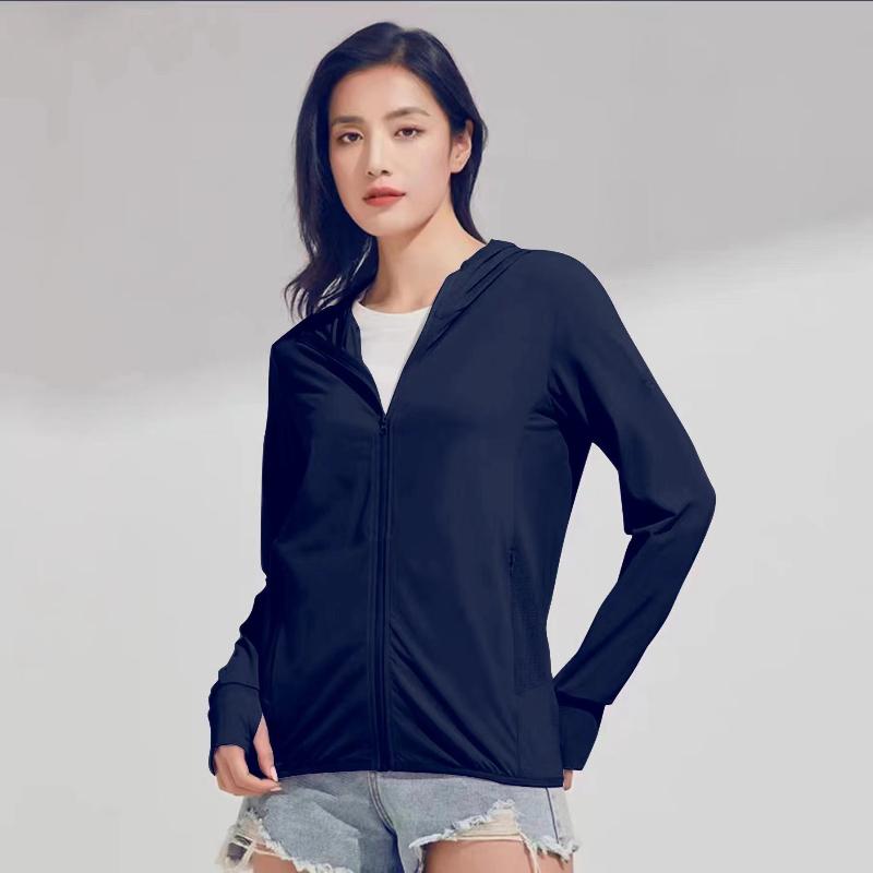 Sunscreen Hooded Jacket Women's Summer Thin Long-sleeved Ice Silk Breathable Anti-ultraviolet Outdoor Running Sports Jacket