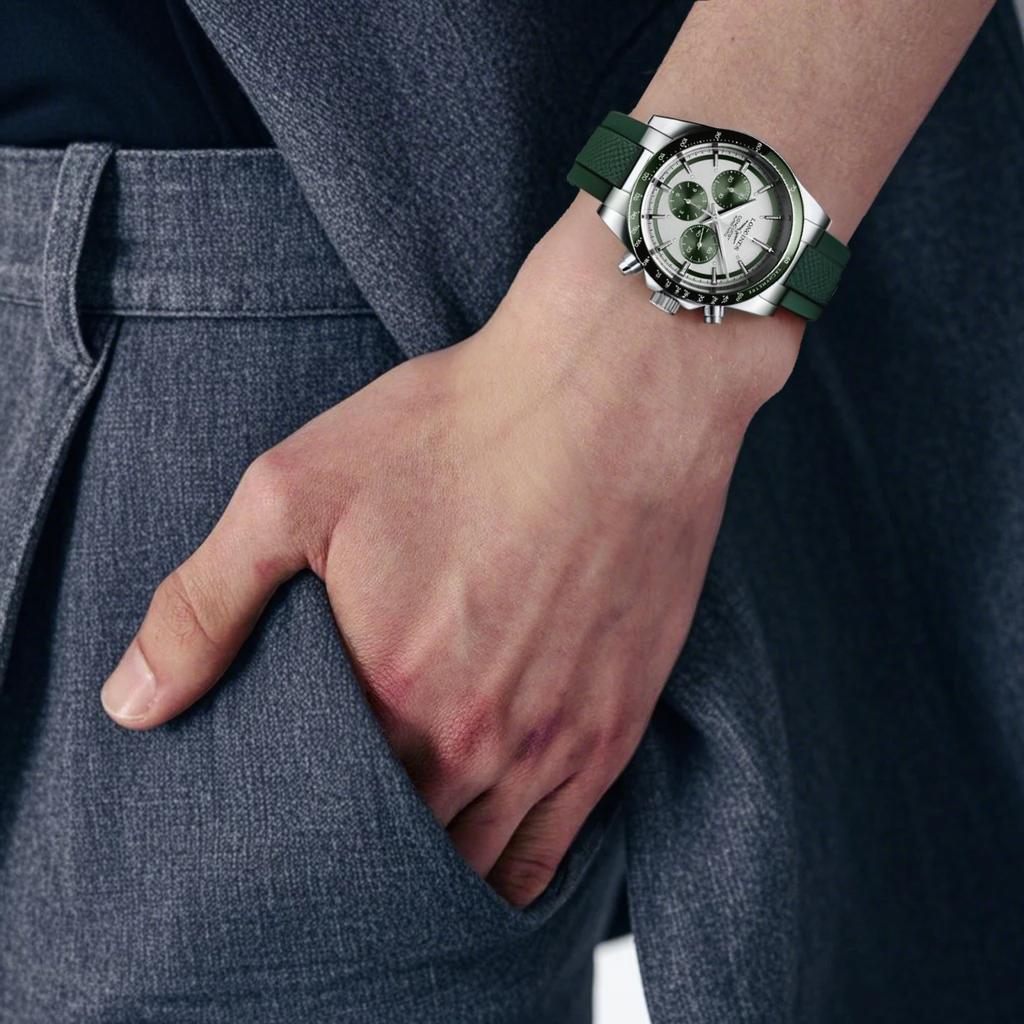 Longines Concas Serie Automatik-Mechanikwerk Wasserdicht 100 Meter Herrenuhr 42mm grünes Zifferblatt Edelstahlgehäuse Kautschukarmband L3.835.4.02.9