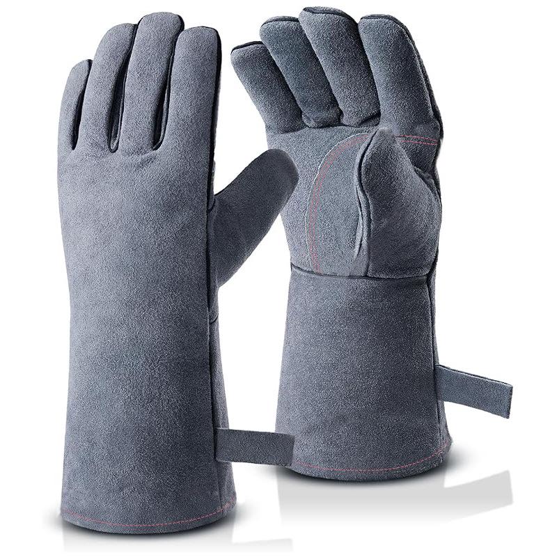 Rindleder Schweißen & BBQ Hitzebeständige Handschuhe - Verbrühschutz und Hochtemperaturschutz