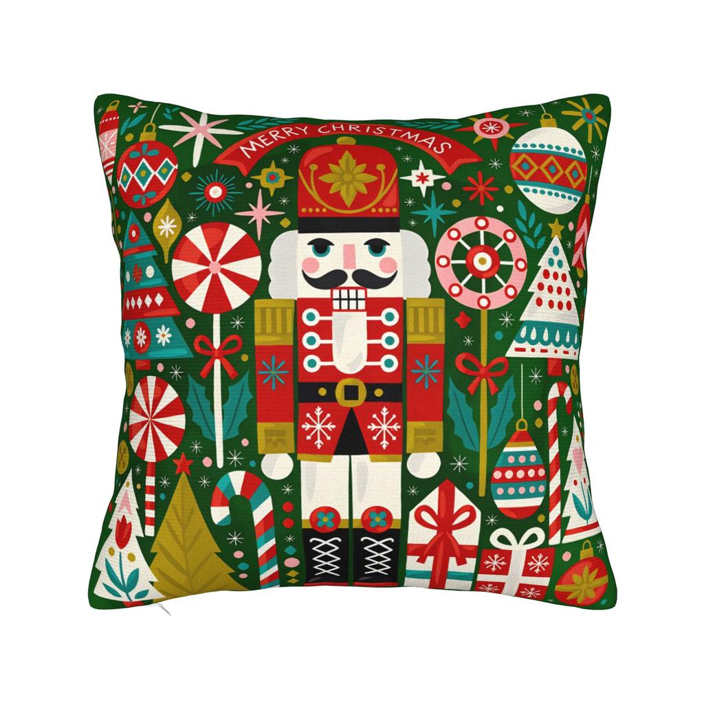 Christmas Nutcracker Pillow Case  Funny Pillow Cover Comfy Pillowcases For Sofa Car Home Decor