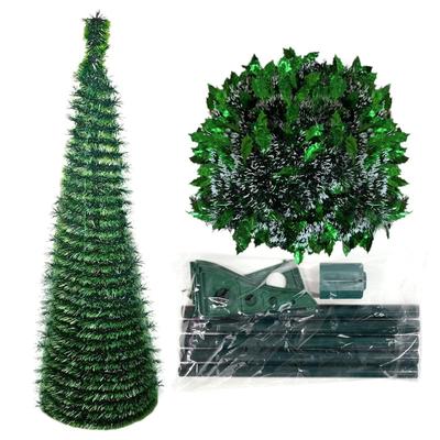1.5M/5FT Foldable Telescopic Christmas Tree Diy Ornament Festive Decor Reusable Shining Bright Party Decorations