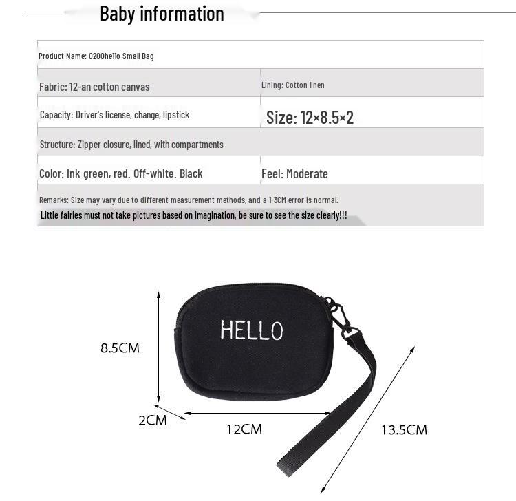 Korean Style Canvas Wrist Wallet: Simple, Portable Card Holder for Students