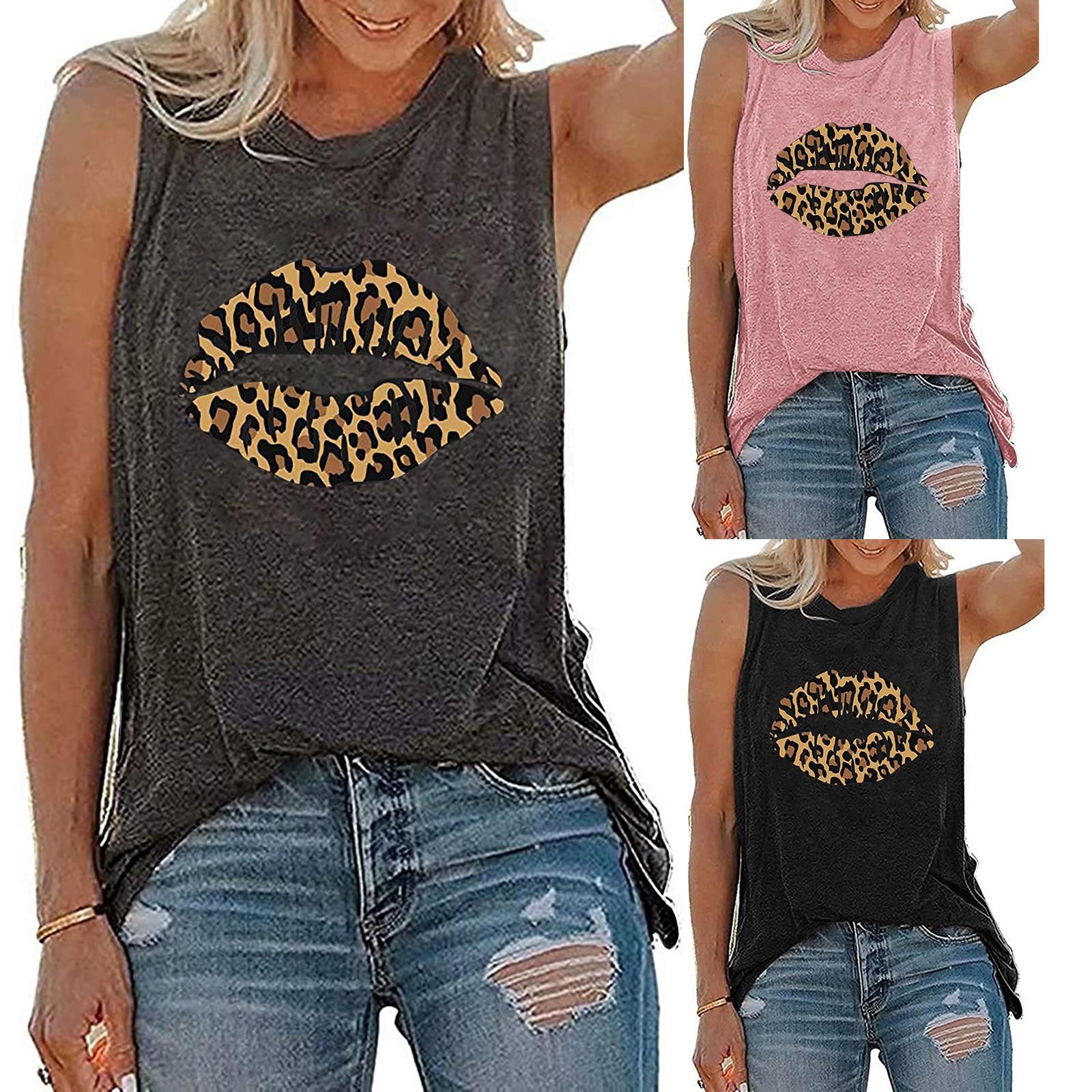 

Женские майки с принтом, летние базовые рубашки без рукавов на бретельках, блузки