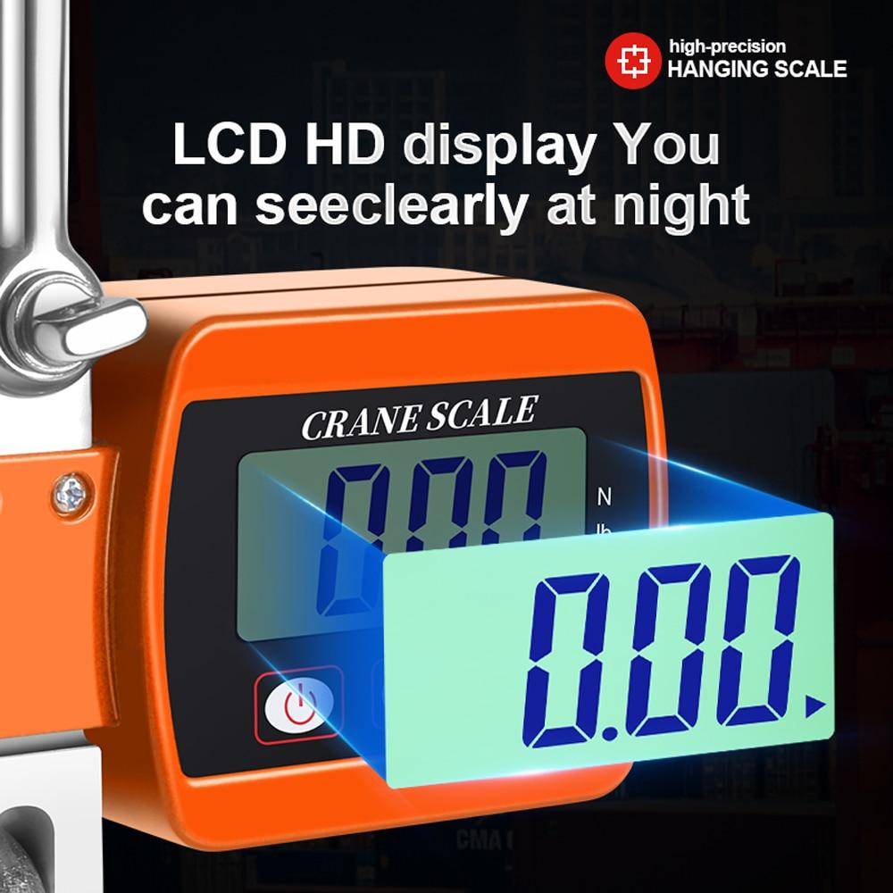 0.05-500kg LCD Digital Scale Crane Scale Portable Industrial Electronic Scale Heavy Duty Weight Hook-Hanging Scale Weighing Tool