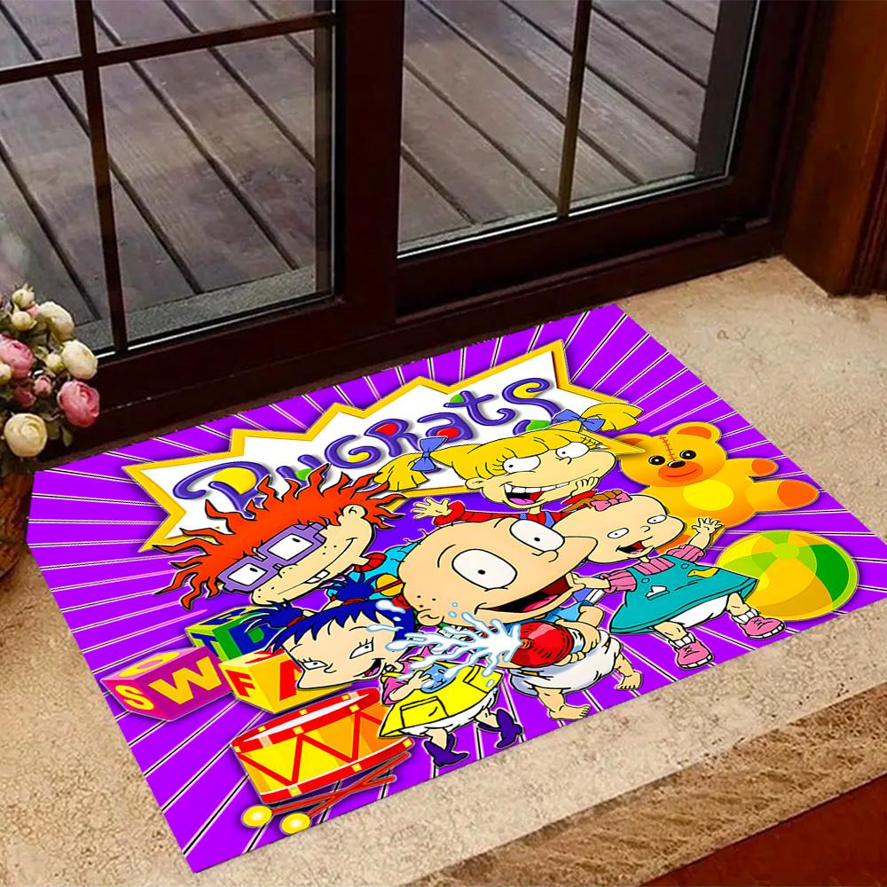 Rugrats: Playtime Chaos Themed Anti-Slip Rugs - Polyester Home Decor, Suitable for Bedrooms, Living Rooms, Doorways, Studios, and Decorations