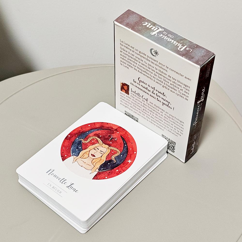 La Puissance De La Lune Oracle 10.5*7.5cm 42 Moon Power Cards in French Language for Spiritual & Emotional Guidance