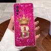 For Vivo V23 Pro New Crown Letter Pink Shiny A To Z Couple Phone Case For Vivo V23 Pro Transparent TPU Shockproof Soft Casing