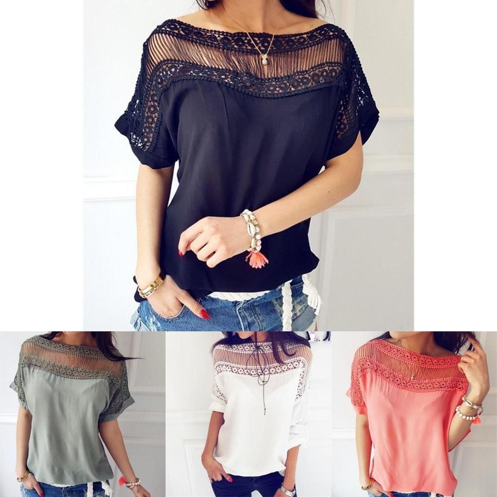 Premium Quality Fashion Women's Casual Loose Tops Blouse Short Sleeve Summer T-shirt