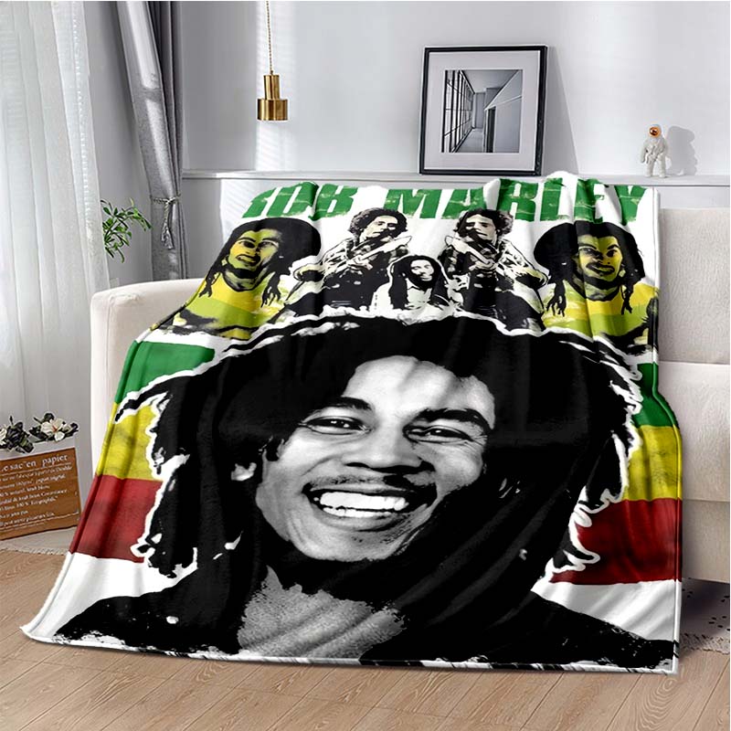 Bob Marley Music Throws Blanket for Kid Couch Sofa Travel Home Picnic Hiking Bed Beding Super Soft Flannel Blanket Birthday Gift