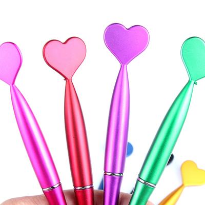 20Pcs Heart Rotary Ballpoint Pen Love Heart Ball Pens Plastic Pens Student Ballpoint Pen School Supplies Stationery