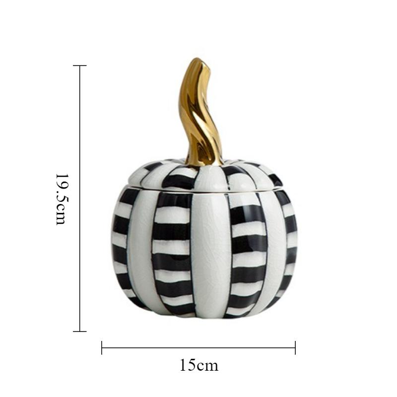 

Ceramics Pumpkin Storage Boxes Modern Luxury Storage Box Entrance Hall Desktop Organize Case Home Decoration Candy Jar with Lid