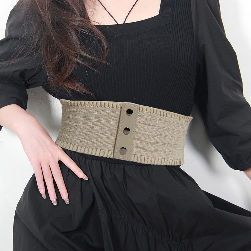 Women'S Elastic Wide Waist Belt Retro Classic Versatile Suitable For Dresses Coats Jeans And Belts.