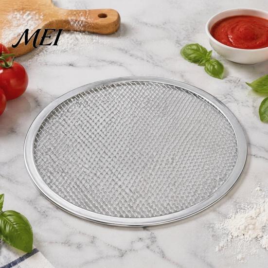 Leichtes Pizza-Netz aus Aluminiumlegierung, Antihaft-Backblech, leicht zu reinigendes Grillblech, runder Crisper für den Ofen, Heimküche, Restaurant, tragbar