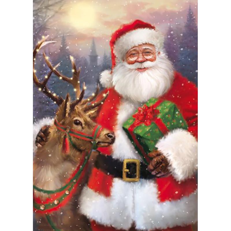 DIY Santa Claus 5D Diamond Painting Full  Round Drill Christmas Diamond Embroidery Mosaic Home Decor Wall Art