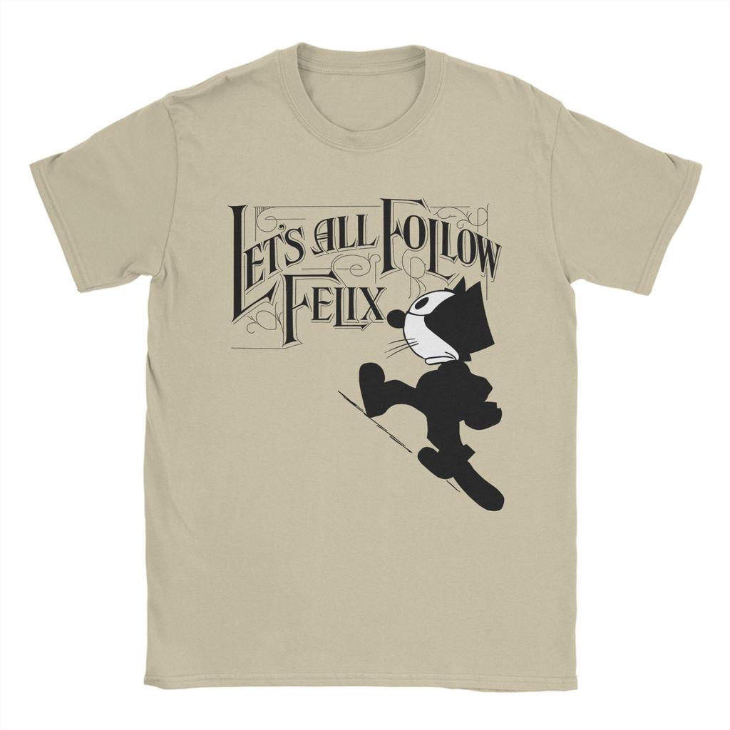 T-shirt à Manches Courtes Imprimé Graphique pour Hommes Femmes F-Felix le Chat Dessin Animé 100% Coton Vêtements T-shirts