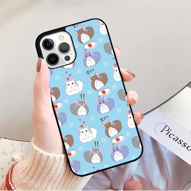 Cute Cartoon Chinchilla Phone Case for iPhone 17 Air 16 16e 15 Plus for Apple 13 11 12 14 Pro Max Cover Coque Fundas