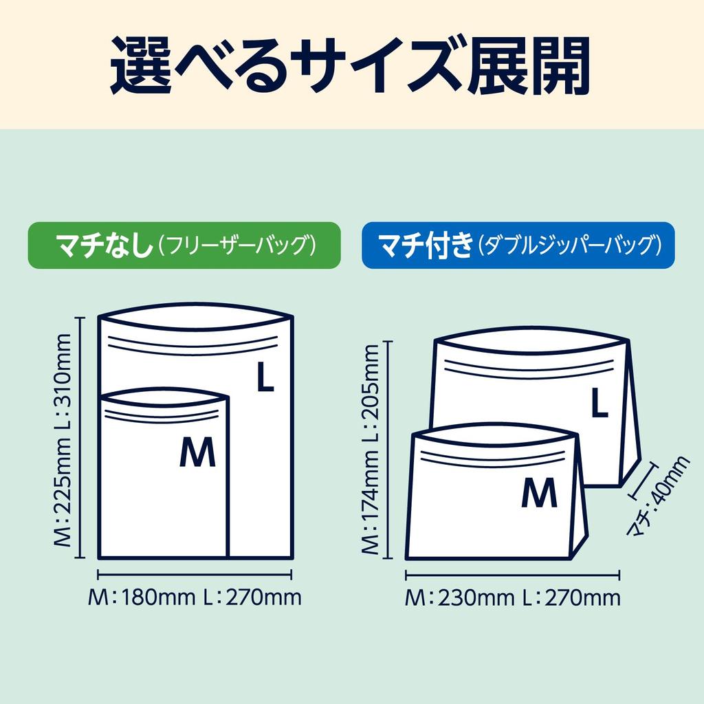 by Amazon Freezer Bags, No Gusset, Large, 80 Bags (2 Boxes of 40 Bags)