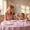 Schmetterling Thema Geburtstagsparty Zubehör Set Enthält Teller Becher Servietten Tischdecke für Kinder Party Dekoration Geschirr Set