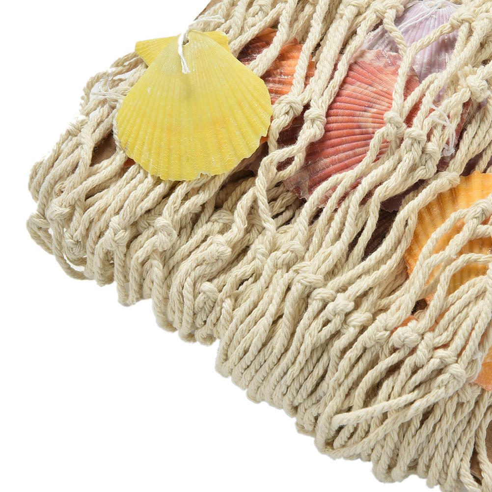 Fish Netting Decoration Nautical Decorative Fish Net Sea Shells Seaside Wall