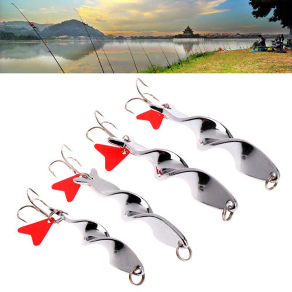 

Hard Spinner Tackle Twist Rotate Crankbaits Fish Lure Hook Red Heart Spoon Fishing Bait
