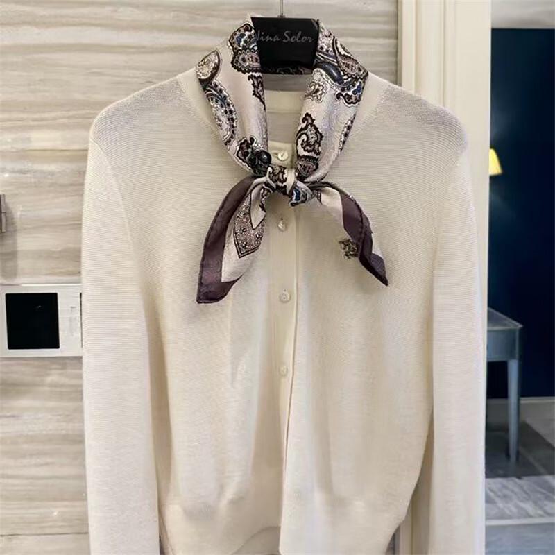 NINA SOLOR Silk Jacquard Square Scarf