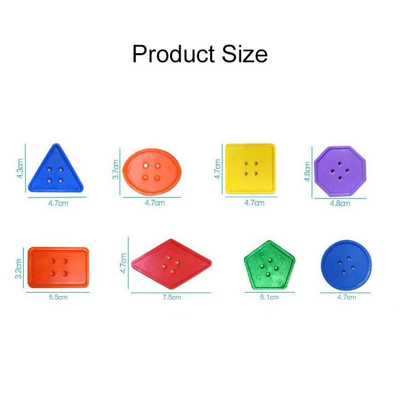 Threaded Geometry Building Blocks Toy Montessori Educational Toy for Children Threading Buttons Teaching Aids Brain-training TMZ