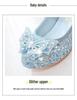 Girls' Pink Rhinestone High Heels - Elsa Princess Fashion Show Shoes, Spring/Autumn Style