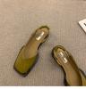 New Summer French Bag Head Sandals Soft Sole Women's Square Head Flat Sole Design Single Shoes