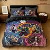 Demon Slayer Kimetsu No Yaiba Pattern Bedding Quilt Set Quilt Cover Pillowcase Home Birthday Gift(1 * Duvet Cover + 2 * Pillowcase, Without Core)