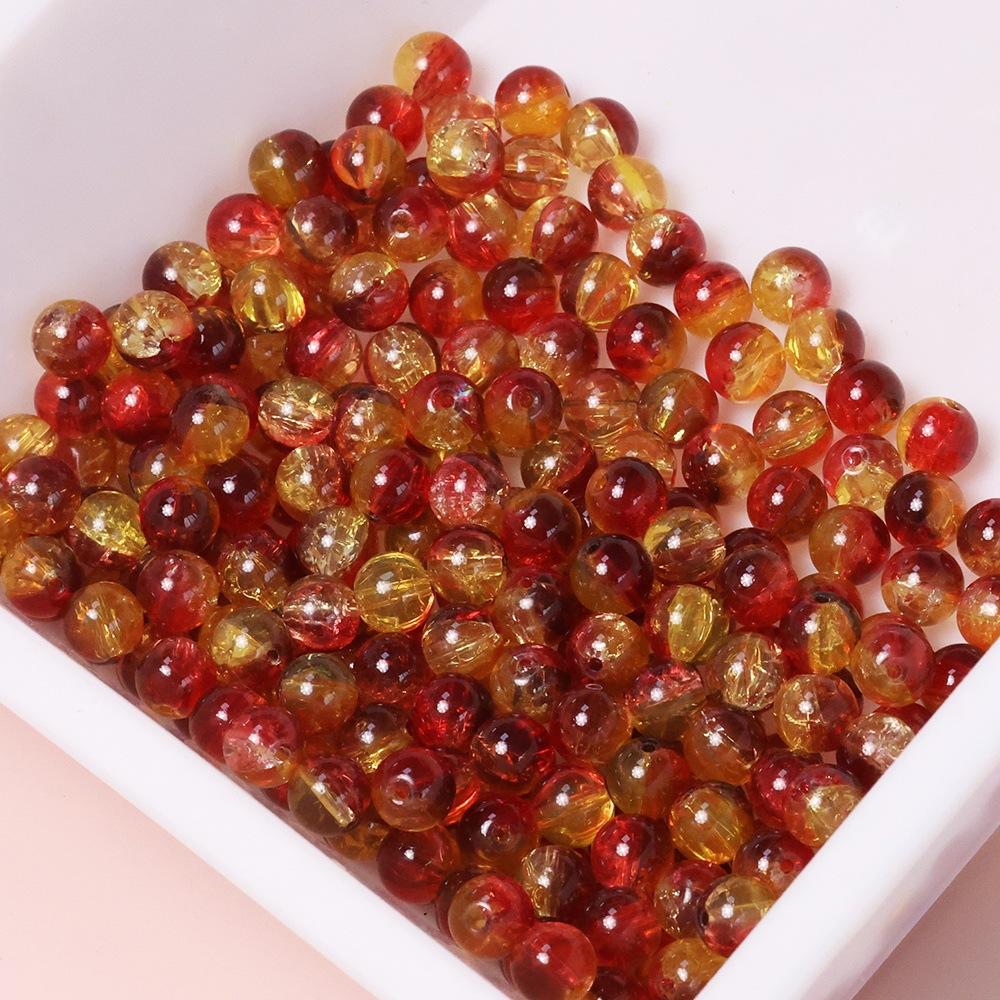 Yori 60 Piecess 10mm Dual Color Glass Loose Beads for Handmade DIY Bracelet Necklace Jewelry Making Supplies Decorative Beads