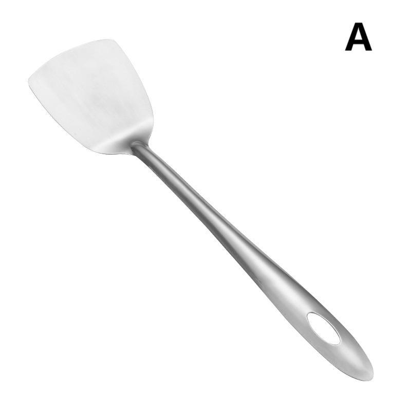 Stainless Steel Fish Frying Spatula Egg Pan Scoop Wood Handle Mushroom Shovel Steak Slotted Flat Shovel Kitchen Cooking Tool