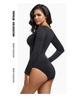 Women's Plus Size Seamless Body Shaping Long Sleeve Bodysuit with Tummy Control
