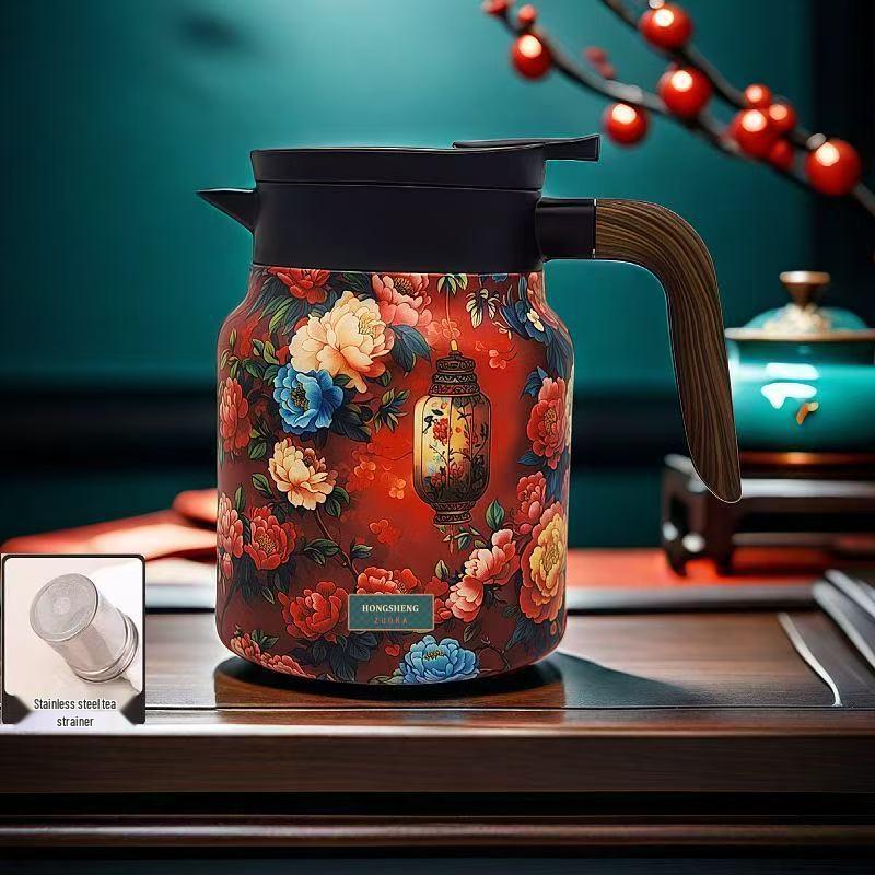 316 Stainless Steel Stewed Teapot: Tea/Water Separator for Home & Office with Simple Design