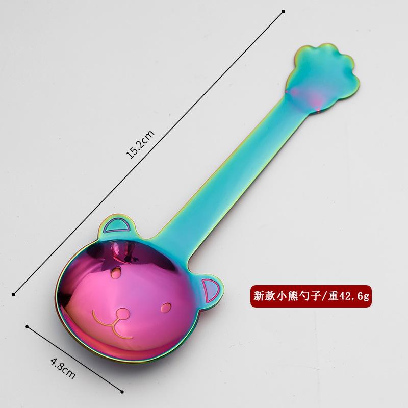

Ложка з нержавіючої сталі 410 Мультяшна студентська дитяча десертна ложка Ведмідь Креативний посуд Ложка для перемішування кави та цукру