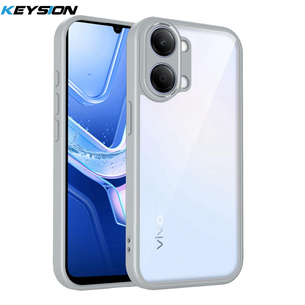 KEYSION Transparent Phone Case for VIVO Y11 5G Y11d Y21 5G 2026 Soft Silicone+PC Clear Shockproof Phone Back Cover for VIVO Y05