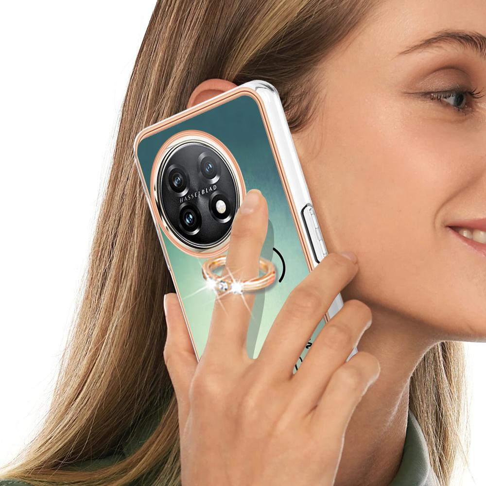 Luxury IMD Electroplating Frame TPU Shockproof Phone Case Metal Ring Stand For OnePlus 11/OnePlus Nord N300 N20 N30/OnePlus CE 3 Lite 5G