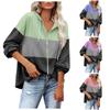 Women's Fashion Casual Temperament Long Sleeve Zippered Color Top