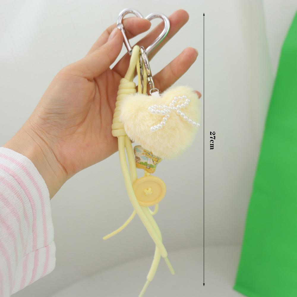 Ins Woven Rope Heart Keychain Anti-Lost Love Heart Backpack Pendant  Keychain Accessories