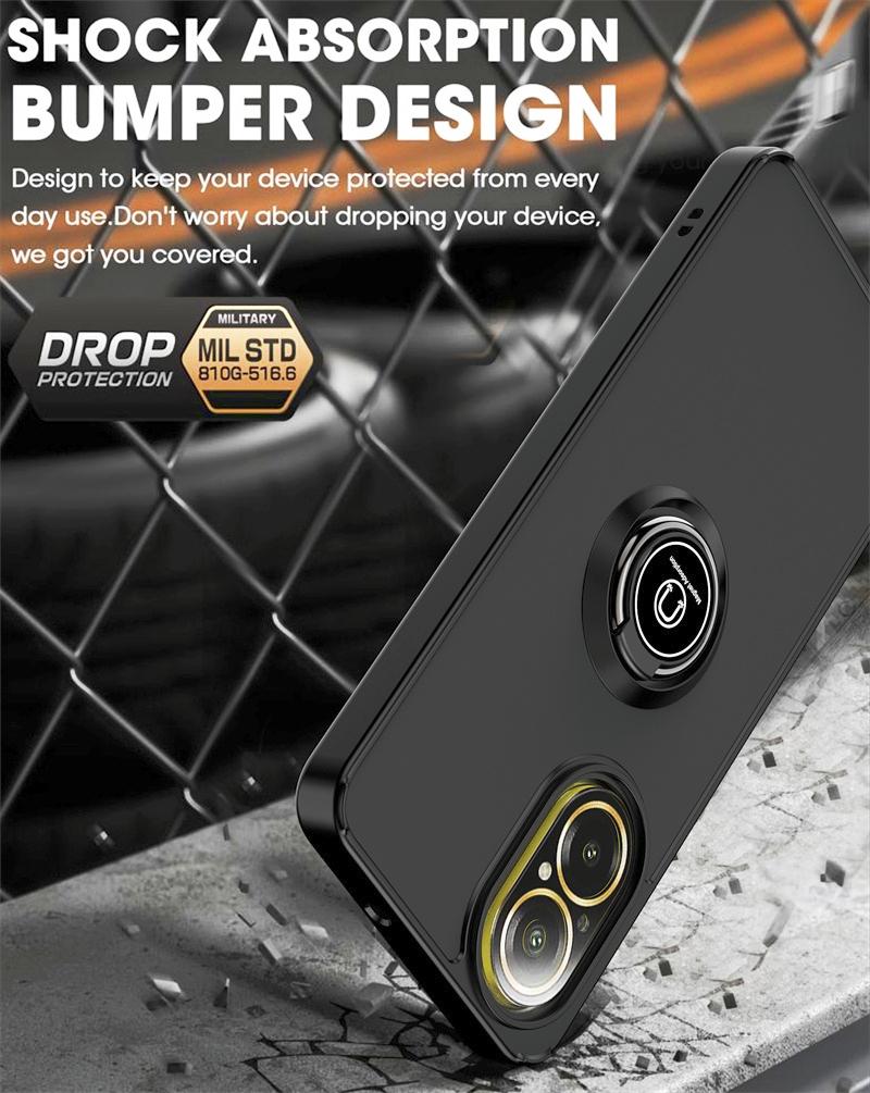 Armor Funda for Realme C67 4G Case Magnetic Metal Ring Stand Holder Cover for OPPO Realmi C67 C 67 RealmeC67 4G Matte Hard Coque