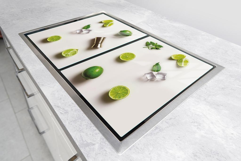 Glass protective plate for the stove 2x45x52 Fruit
