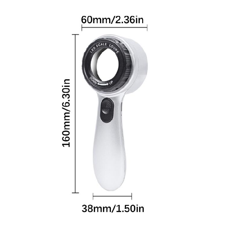 30x Power Magnifier 4 Color LED Lighting Rechargeable Handheld Tool For Detailed Inspection Of Stamps Coin And Electronics