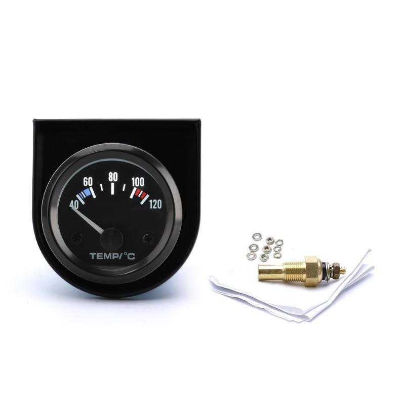 Auto Car 2" 52Mm Water Temp Gauge 40~120 Celsius Temperature Meter Sensor 1/8Npt Gasoline Car 12V Auto Instrument Black Shell
